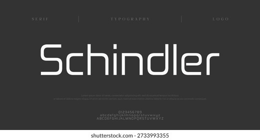 Schindler, Creative digital sport Modern Future Italic Alphabet Font. Fontes de estilo urbano de tipografia para tecnologia, digital, estilo italic logotipo do filme. ilustração vetorial
