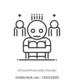 Schizoid Personality Disorder icon. Outline style icon design isolated on white background