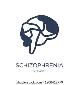 Schizophrenia icon. Trendy flat vector Schizophrenia icon on white background from Diseases collection, vector illustration can be use for web and mobile, eps10