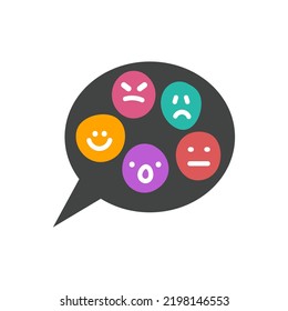 Schizophrenia, Manic Depressive Psychosis, Bipolar Disorder Logo. Reaction, Evaluation Icon. Reviews On The Social Network