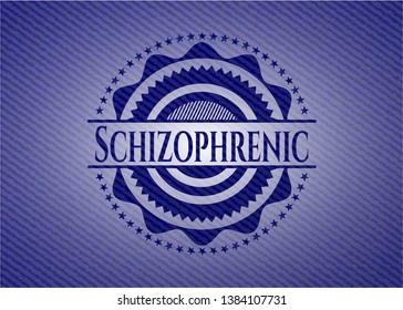 Schizophrenic with denim texture. Vector Illustration. Detailed.