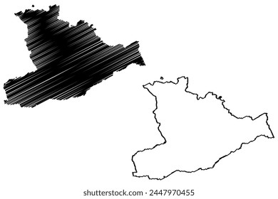 Schlatt-Haslen District (Switzerland, Swiss Confederation, Canton of Appenzell Innerrhoden or Appenzell Inner-Rhodes) map vector illustration, scribble sketch Bezirk Schlatt Haslen map