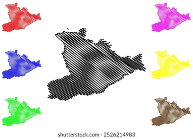 Schlatt-Haslen District (Switzerland, Swiss Confederation, Canton of Appenzell Innerrhoden or Appenzell Inner-Rhodes) map vector illustration, scribble sketch Bezirk Schlatt Haslen map