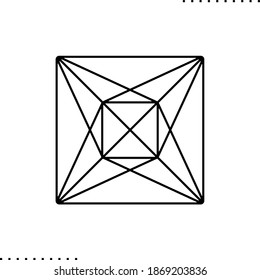 Schlegel-Diagramm, mathematisches figes Vektorsymbol in Umrissen