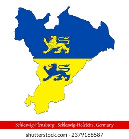 Schleswig-Flensburg Flag - Schleswig-Holstein,Germany (EPS)