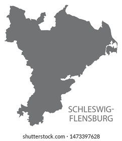 Schleswig-Flensburg grey county map of Schleswig-Holstein Germany