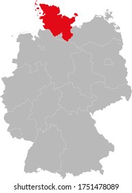 Schleswig-Holstein state isolated on Germany map. Business concepts and backgrounds.