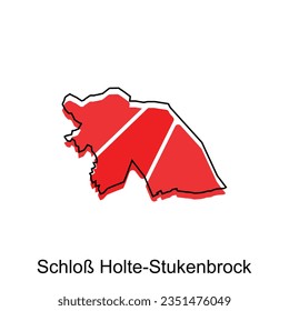 Schlob Holte Stukenbrock City Map illustration. Simplified map of Germany Country vector design template