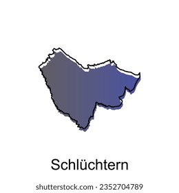 Schluchtern City Map illustration. Simplified map of Germany Country vector design template