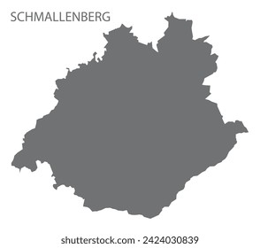 Schmallenberg German city map grey illustration silhouette shape