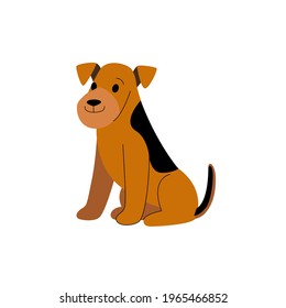 Schnauzer. Cute dog character. Vector illustration in cartoon style for poster, postcard.