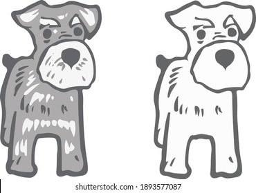 schnauzer  cute puppy dog illustration in vector format 