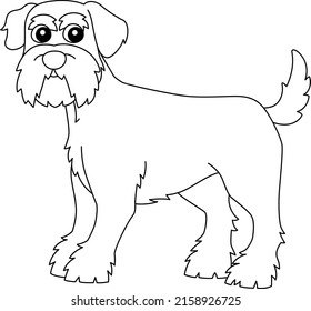 Schnauzer Dog Coloring Page Isolated for Kids