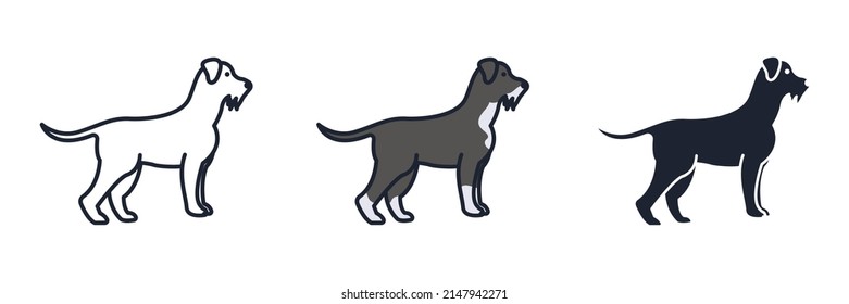 schnauzer dog icon symbol template for graphic and web design collection logo vector illustration