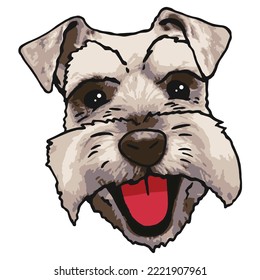 Dibujo coloreado de una mascota de perro Schnauzer