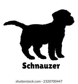  Schnauzer Dog puppies silhouette. Baby dog silhouette. Puppy