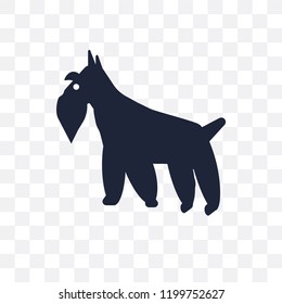 Schnauzer dog transparent icon. Schnauzer dog symbol design from Dogs collection. Simple element vector illustration on transparent background.