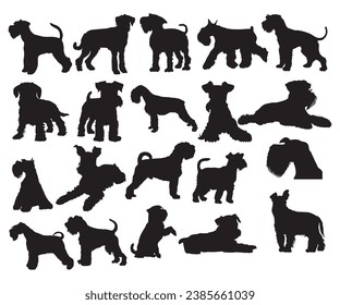 Schnauzer EPS, Miniatur Schnauzer EPS, Min Schnauzer Silhouette EPS,