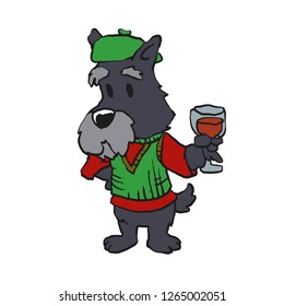 Schnauzer with juice cup