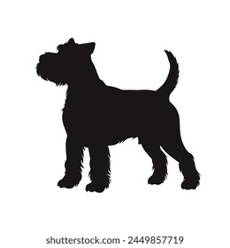 schnauzer silhouette, dog silhouette - vector illustration