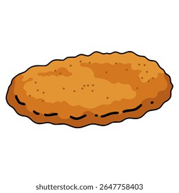 schnitzel german traditional food flat color vector illustration template design