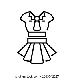 Icono de línea de ropa de escuela, signo de concepto, ilustración de vector de contorno, símbolo lineal.