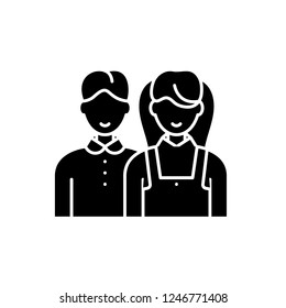 Scholar black icon, vector sign on isolated background. Scholar concept symbol, illustration 
