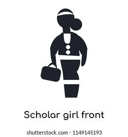 Scholar girl front icon vector isolated on white background for your web and mobile app design, Scholar girl front logo concept