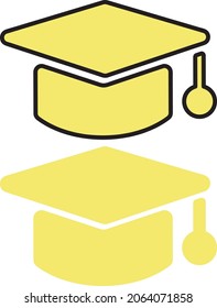 Scholar Hat Minimalist Icon Set - Amazing vector icon of a graduation hat suitable for icon, mobile apps, website, sign, sticker, design assets, button, and illustration in general - Vector Icon