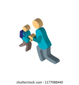Scholar isometric left top view 3D icon