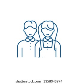 Scholar line icon concept. Scholar flat  vector symbol, sign, outline illustration.