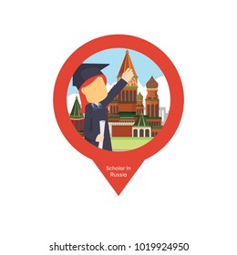 Scholar In Russia Pin Map