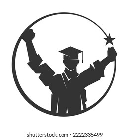 scholar student success logo Icon Illustration Brand Identity