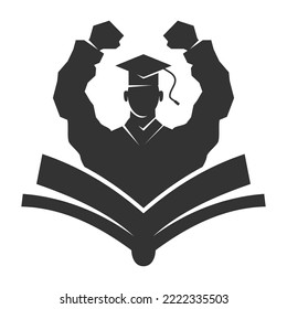 scholar student success logo Icon Illustration Brand Identity