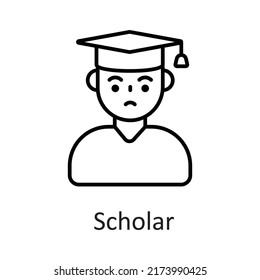 Scholar vector filled outline Icon Design illustration on White background. EPS 10 File