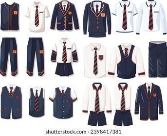 Scholarly Elegance: School Uniform Vector : Embrace a classic and timeless look with our Scholarly Elegance School Uniform Design Illustration Vector.