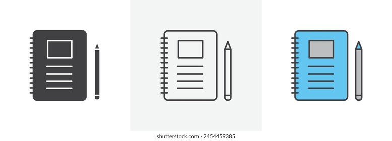 Scholarly Notebook Icons for Journals and Diaries