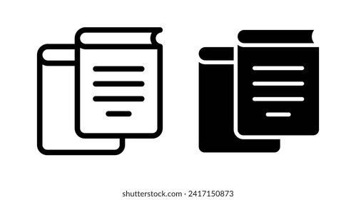 Scholarly resources line icon. Academic materials icon in black and white color.