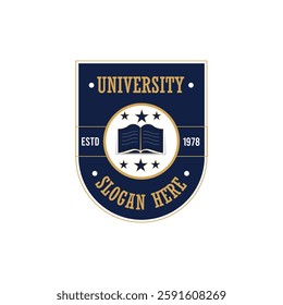 Scholarly University Crest Representing Excellence in Higher Education Badge Logo Icon Design