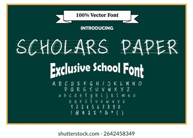 SCHOLARS PAPER | Back to School Fonts | Dotted, Cursive, Handwriting, Tracing and Educational Classroom Fonts for Kids and Teachers