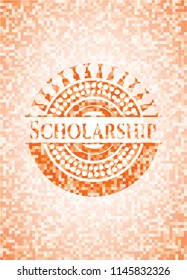 Scholarship abstract orange mosaic emblem