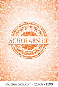 Scholarship abstract orange mosaic emblem