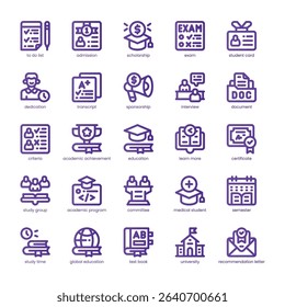 Scholarship Application Icon pack for your website, mobile, presentation, and logo design. Scholarship Application Icon line basic color design. Vector graphics illustration and editable stroke.