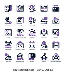 Scholarship Application Icon pack for your website, mobile, presentation, and logo design. Scholarship Application Icon dual tone design. Vector graphics illustration and editable stroke.