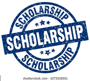 Scholarship Blue Round Grunge Stamp Stock Vector (Royalty Free ...