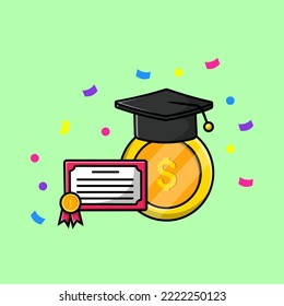 Scholarship Cartoon Vector Icons Illustration. Flat Cartoon Concept. Suitable for any creative project.