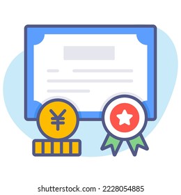 Stipendium, Zertifikat, Moderne Konzepte flaches Design, hochwertiges Vektorgrafik-Konzept. Vektorsymbol.