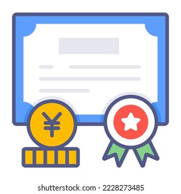 Scholarship, certificate, Modern concepts flat design, Premium quality vector illustration concept. Vector symbol.