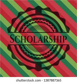 Scholarship christmas badge. Vector Illustration. Detailed.