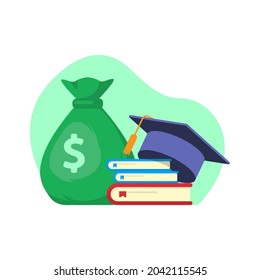 Scholarship Conceptual Metaphor Illustration Flat Design Vector Eps10. Modern Graphic Element For Landing Page, Empty State Ui, Infographic, Icon